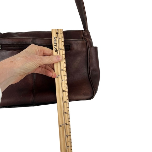 Vintage American Angel Leather Shoulder Bag Brown Flap - Picture 9 of 16